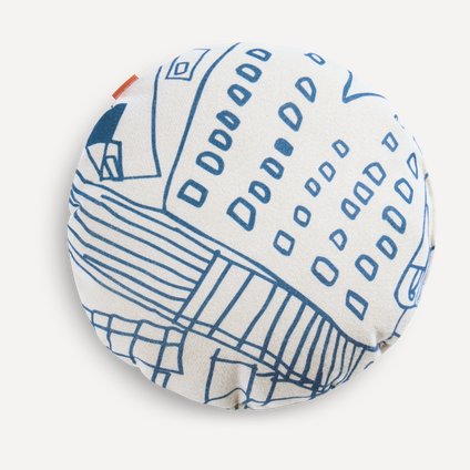 Подушка Тут Рядом Радость Сине-бежевая