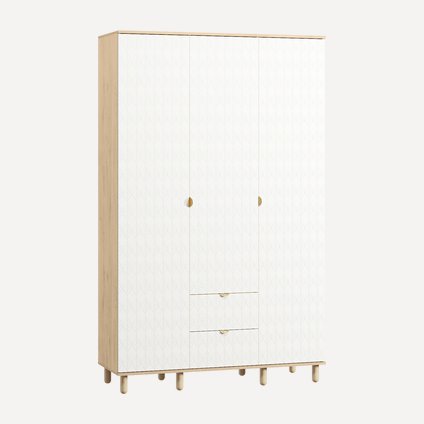 Распашной шкаф Теджонс-3 Leaf Milk