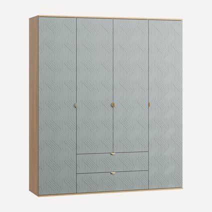 Распашной шкаф Монблан-4 Fancy Mentol Oak