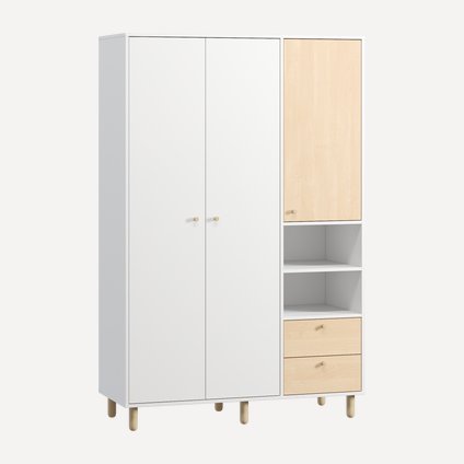 Распашной шкаф Дикинс-3 White Plywood