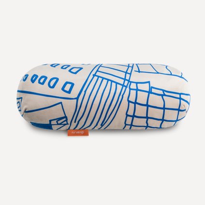 Подушка Тут Рядом Город Сине-бежевая