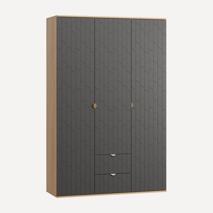 Распашной шкаф Монблан-3 Angle Grafit Oak