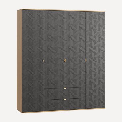Распашной шкаф Монблан-4 Fancy Grafit Oak