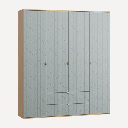 Распашной шкаф Монблан-4 Angle Mentol Oak