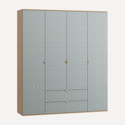 Распашной шкаф Монблан-4 Lunge Mentol Oak