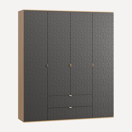 Распашной шкаф Монблан-4 Lunge Grafit Oak