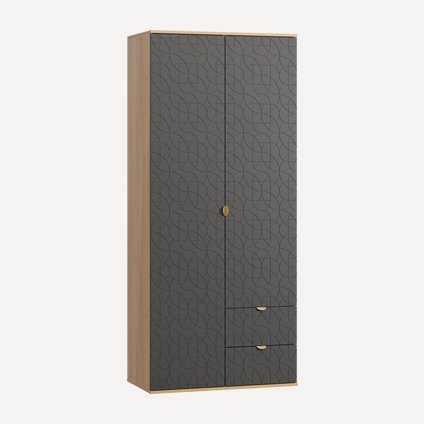 Распашной шкаф Монблан-2 Lunge Grafit Oak