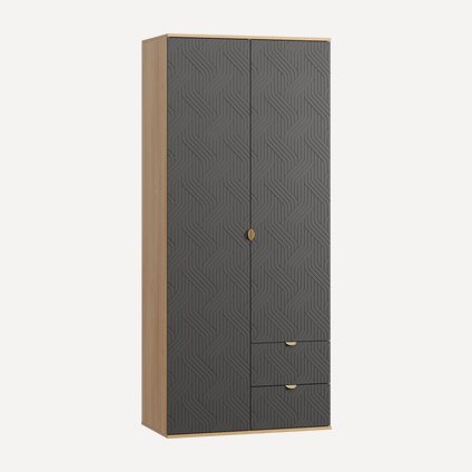 Распашной шкаф Монблан-2 Fancy Grafit Oak