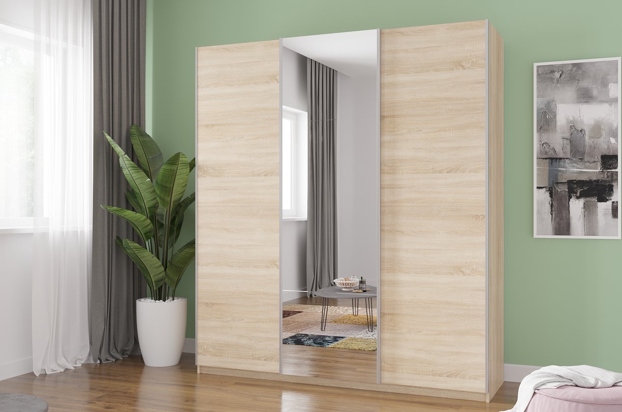 Шкаф-купе Орест-3-210-230 Дуб Сонома – купить в Москве по цене 44 990 ...