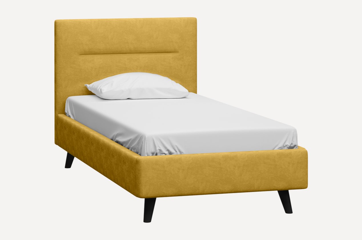 Кровать Пайл 120 Velvet Yellow – купить в Москве по цене 23 990 рублей ...